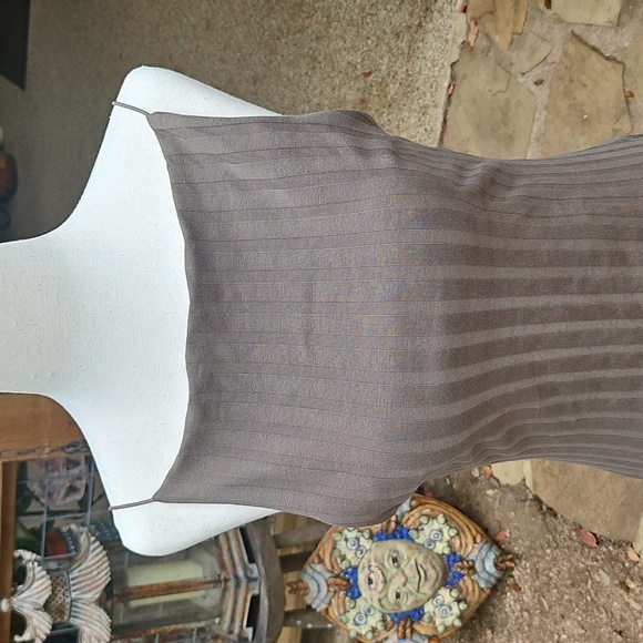 Zara Maxi Khaki Green Ribbed Snug Body Con Stretchy Dress Size Medium - Picture 2 of 8